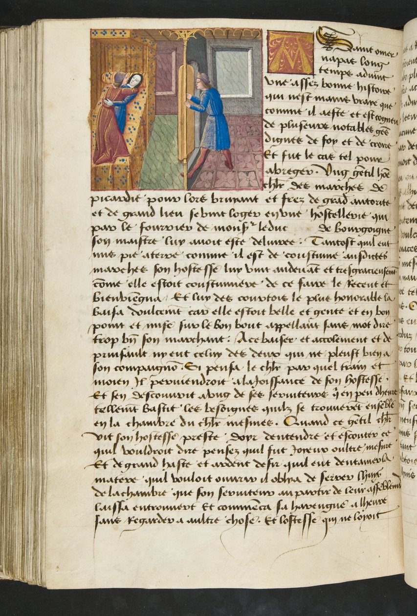एमएस हंटर 252 154 वी पृष्ठ से हंड्रेड न्यूज, c.1461-62 द्वारा फ्रेंच स्कूल