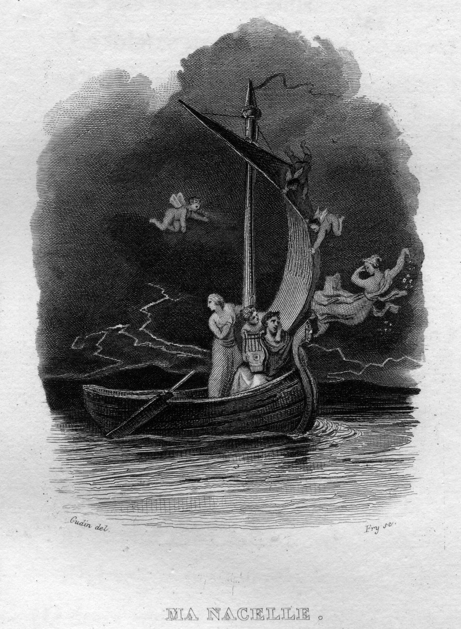 पियरे जीन डे बेरंगर (1780-1857), फ्रांसीसी कवि और गीतकार द्वारा "" वर्क्स कम्प्लीट "" (1834) में मा नसेले चैनसन डी बेरंगर। द्वारा फ्रेंच स्कूल