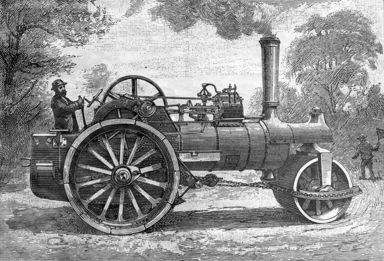 रोड मशीन, साइंस इलस्ट्रेशन, 1891 से लिया गया द्वारा फ्रेंच स्कूल