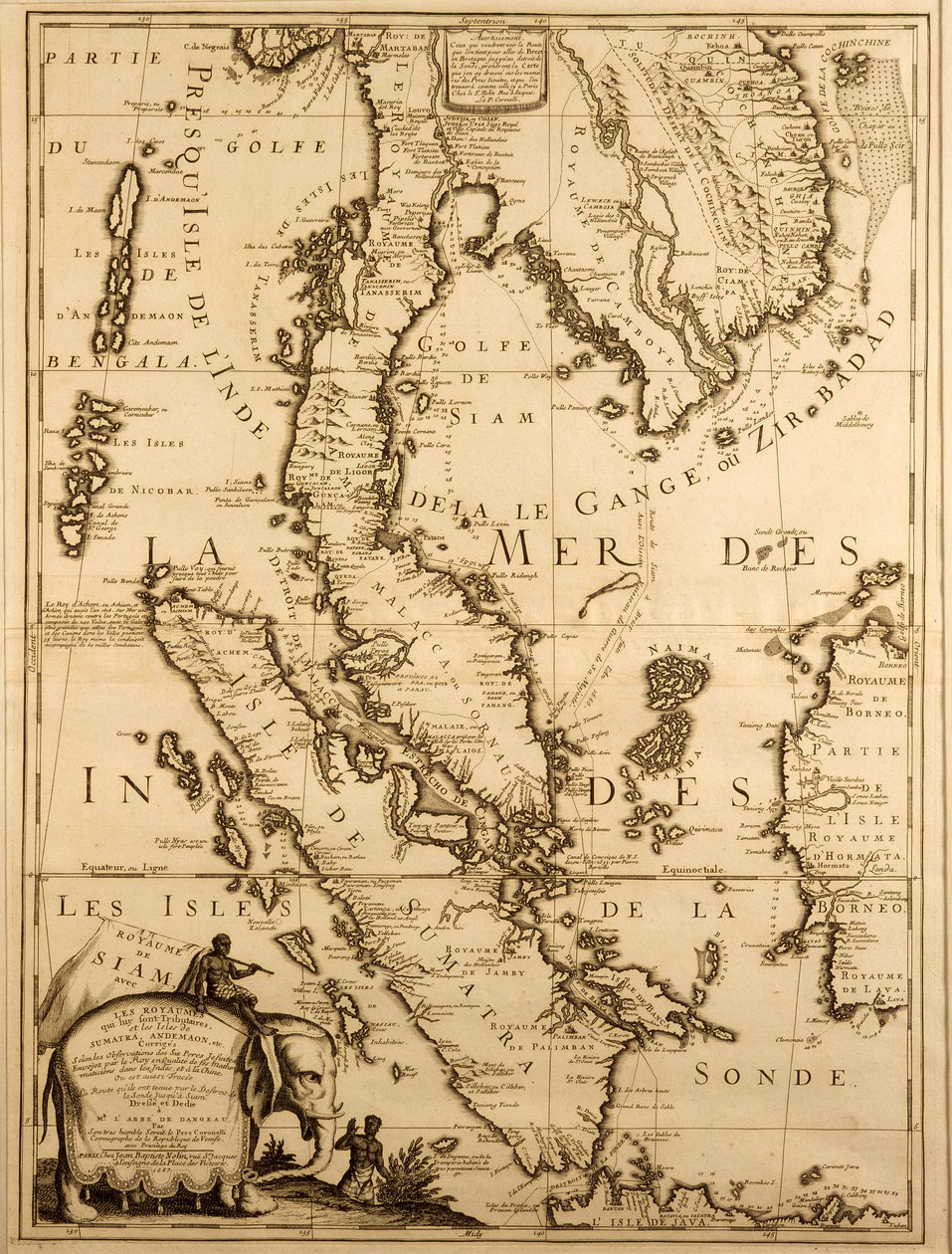दक्षिण पूर्व एशिया का मानचित्र, 1687 (कागज पर स्याही) द्वारा फ्रेंच स्कूल
