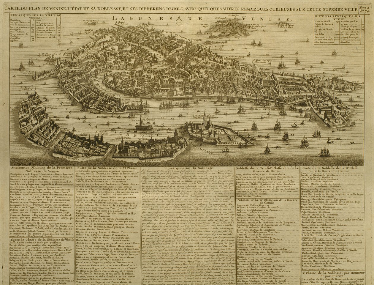 वेनिस का नक्शा, एच। चेटलीन द्वारा एम्स्टर्डम में 1728 में प्रकाशित द्वारा फ्रेंच स्कूल