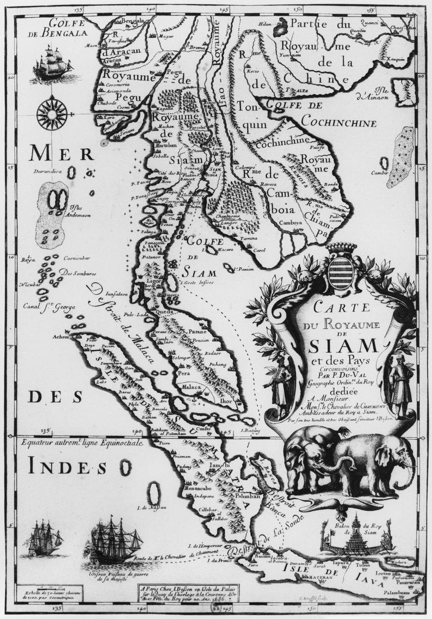 सीम के साम्राज्य का नक्शा, पेरिस, 1686 द्वारा फ्रेंच स्कूल