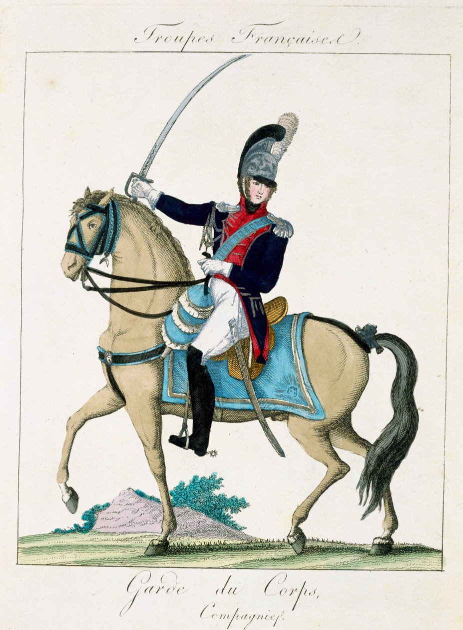कोर के सदस्य, फ्रांसीसी सैनिकों से पब। बैसेट, पेरिस में, c.1790 द्वारा फ्रेंच स्कूल