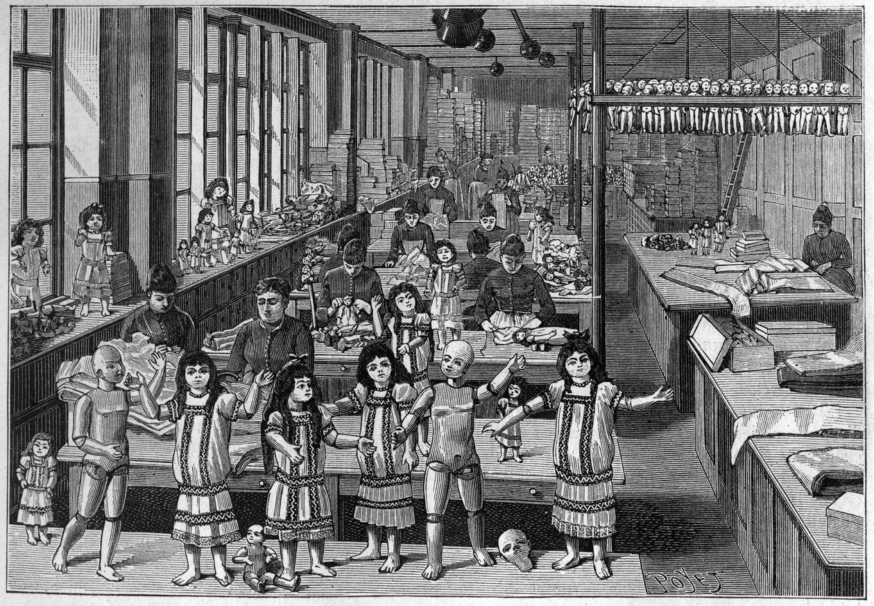 1888 में मॉन्ट्रियल गुड़िया कारखाना। द्वारा फ्रेंच स्कूल