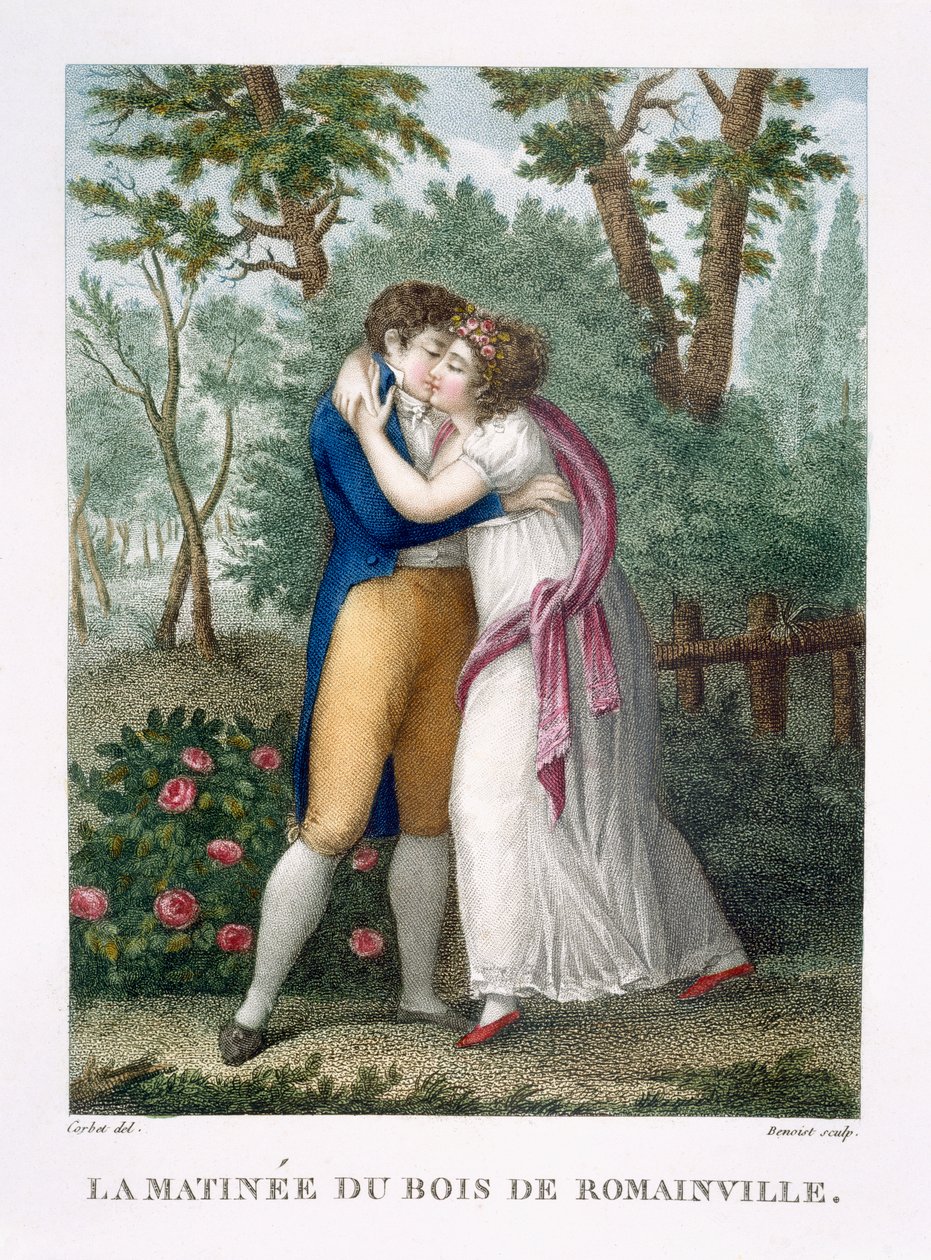 रोमेनविले की लकड़ी में सुबह, c.1816 द्वारा फ्रेंच स्कूल