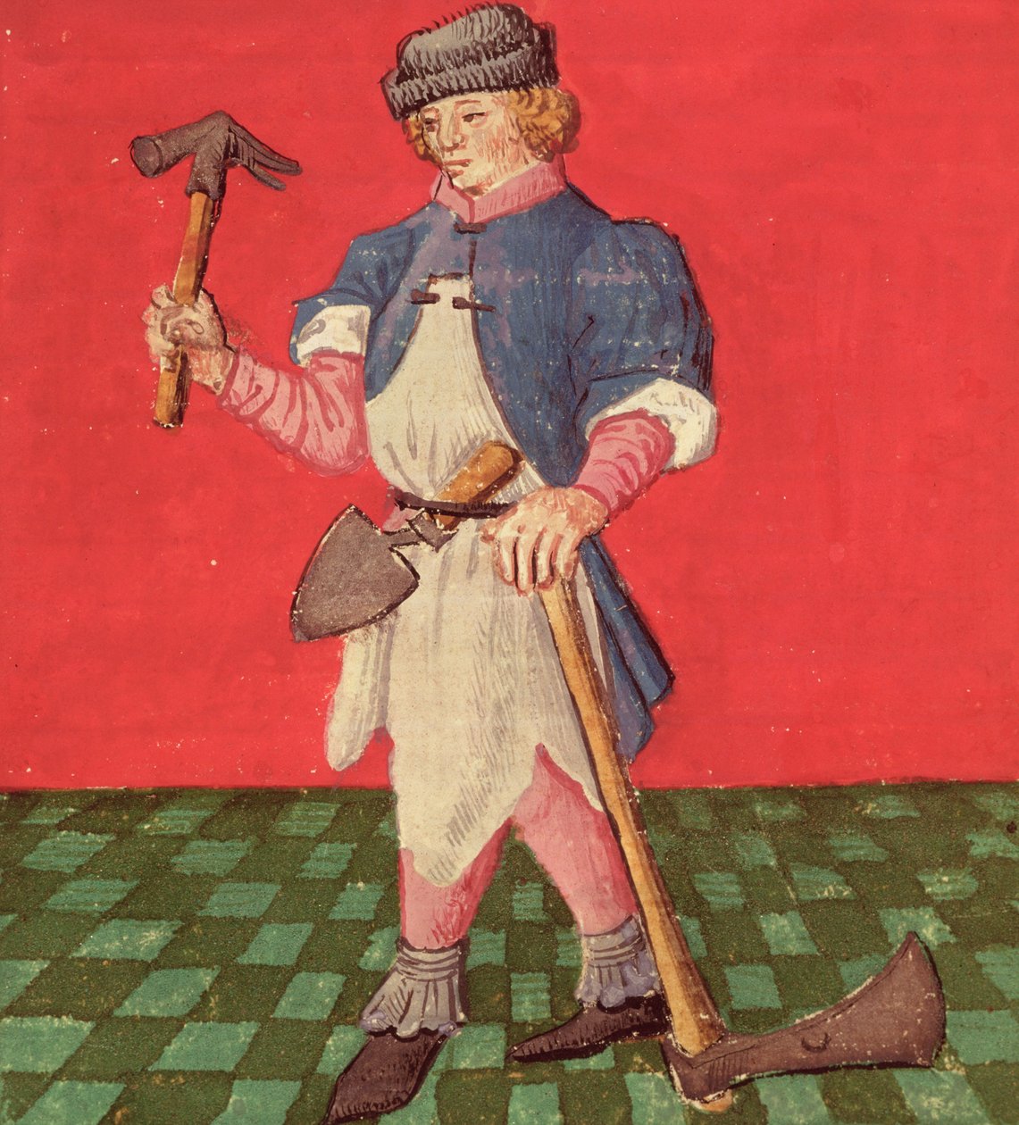सुश्री 3066 fol.42 वी ब्लैकस्मिथ, जैक्स डी सेसोल द्वारा शतरंज की पुस्तक के मोर्लिज़ से द्वारा फ्रेंच स्कूल