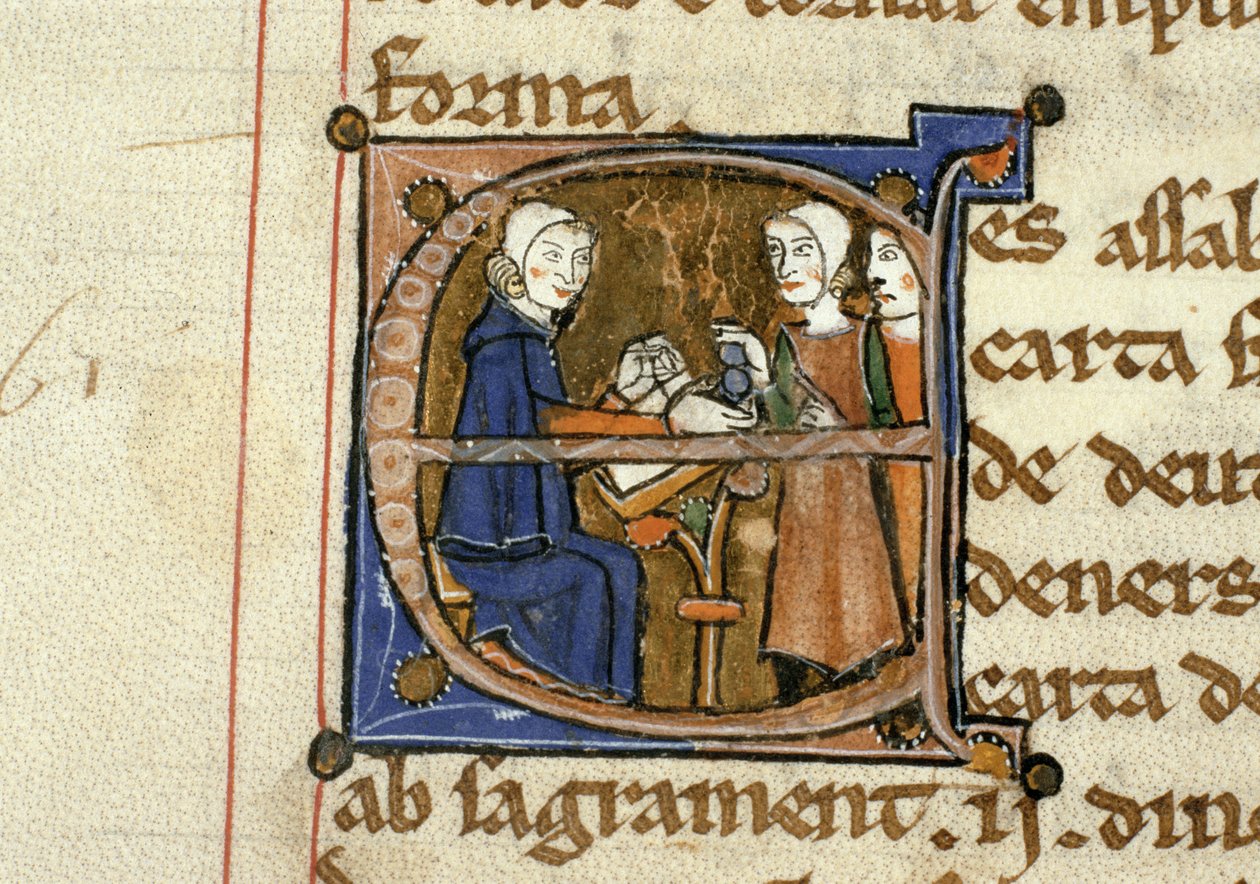 Ms.41 f.82v कर का भुगतान, लिवरे जुरातिर dAgen से द्वारा फ्रेंच स्कूल