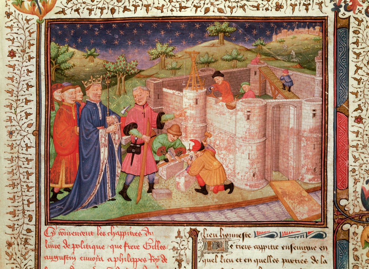 सुश्री 1015 fol.1 राजाओं और प्रधानों की सरकार से एक महल का निर्माण द्वारा फ्रेंच स्कूल