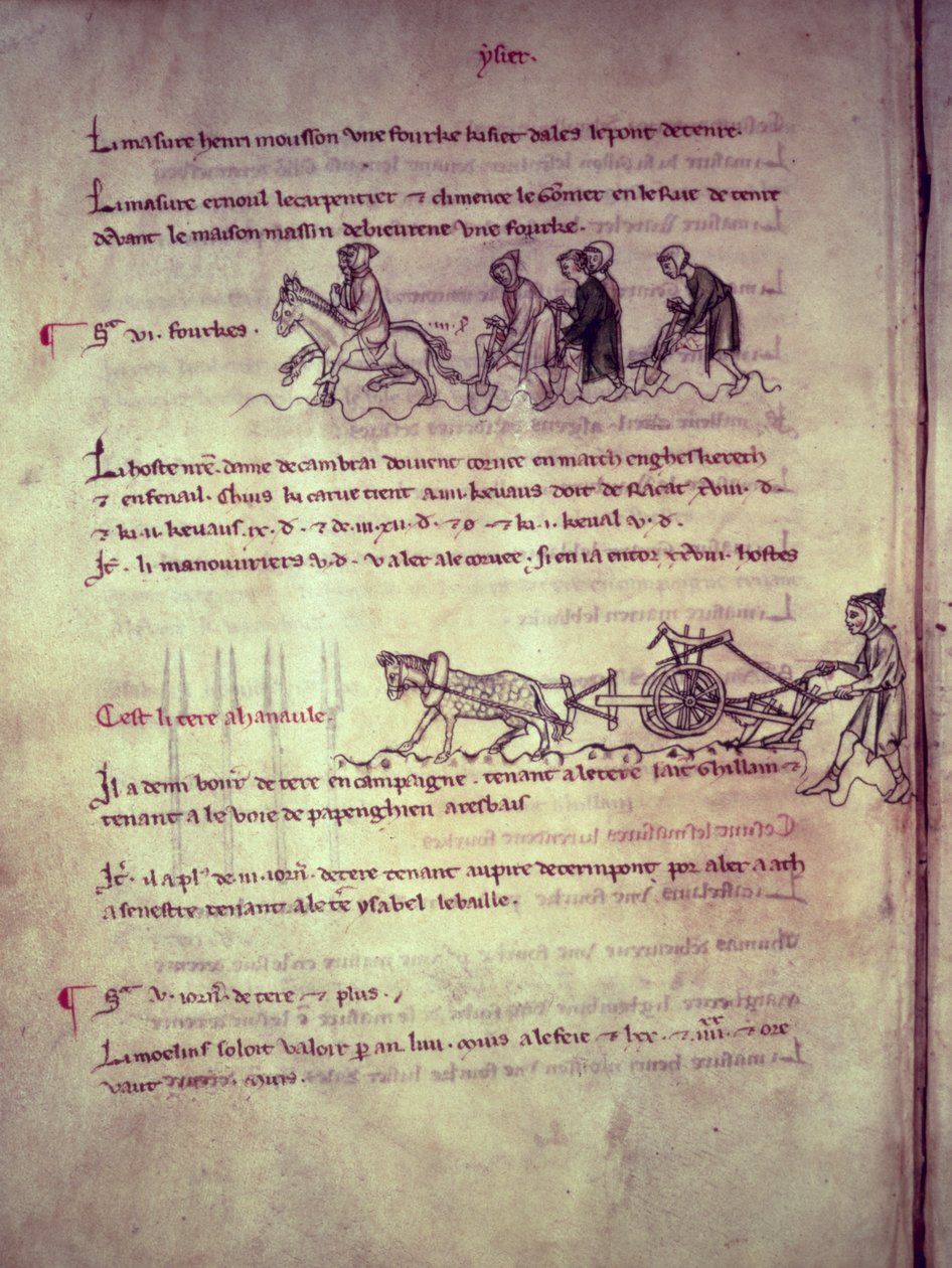 सुश्री 1175 f.156v लेबर, ऑडेनार्डे के पुराने वार्षिकी से, 1291-1302 द्वारा फ्रेंच स्कूल