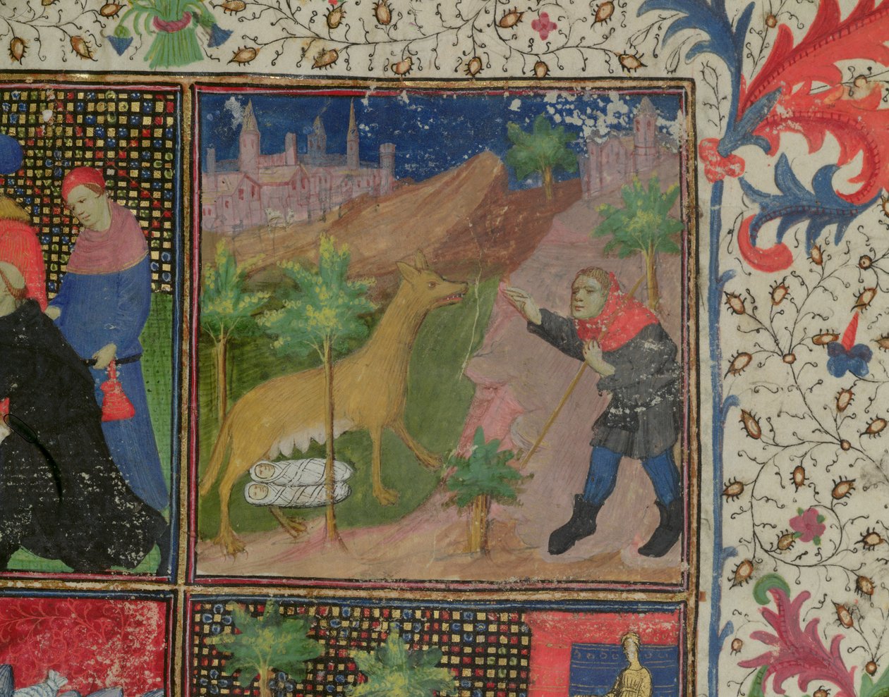 सुश्री 1595 Romulus और Remus शब्द और अनुभवों की कार्रवाई, c.1475 से, एक भेड़िया द्वारा suckled किया जा रहा द्वारा फ्रेंच स्कूल