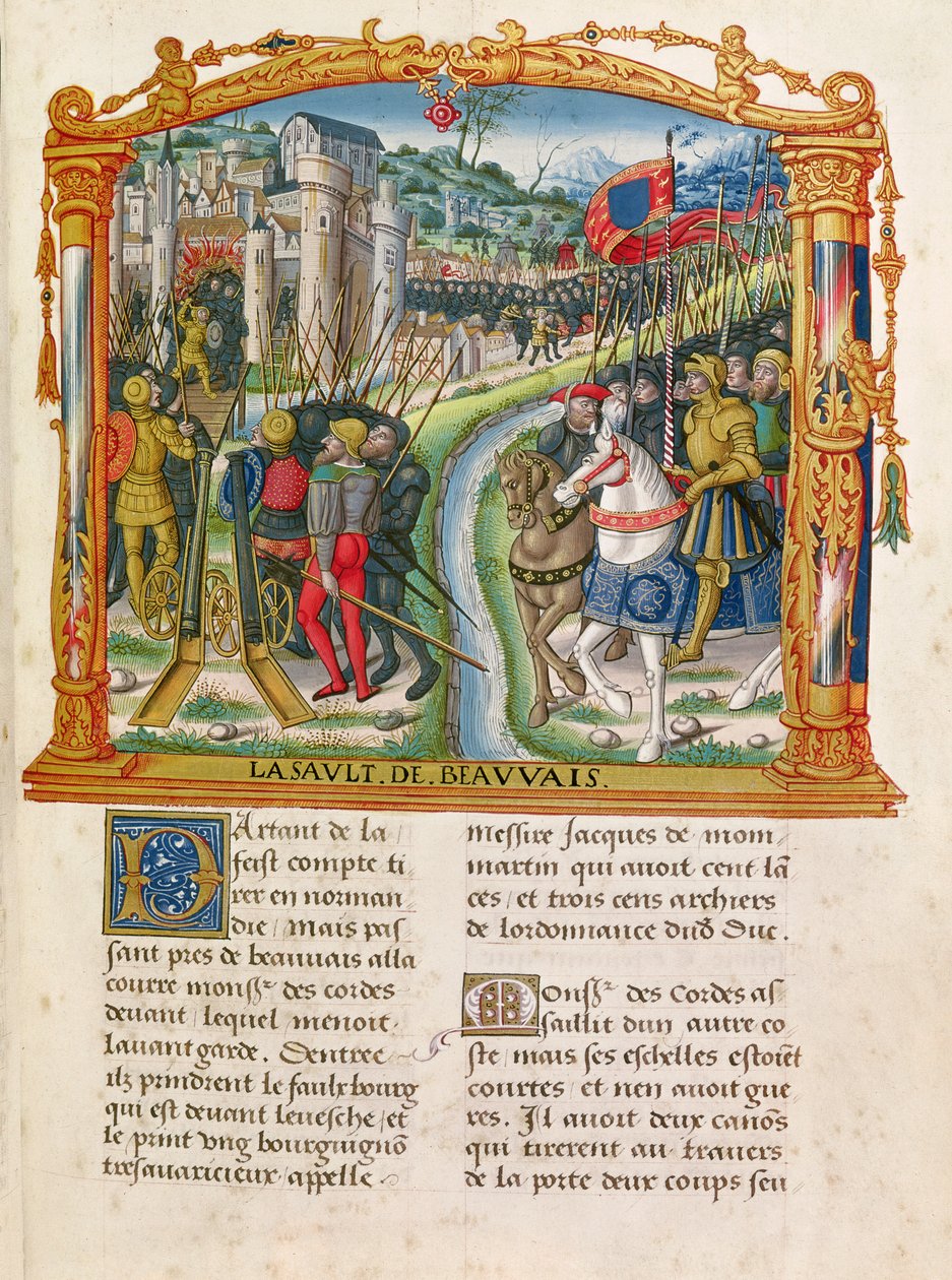 सुश्री 18 f.92r Beauvais की चार्ल्स ले टेमेइरे, बरगंडी के ड्यूक, 27 जून 1472, फिलिप ऑफ़ मेमन ऑफ कॉमन्स (1445-1509) से द्वारा फ्रेंच स्कूल