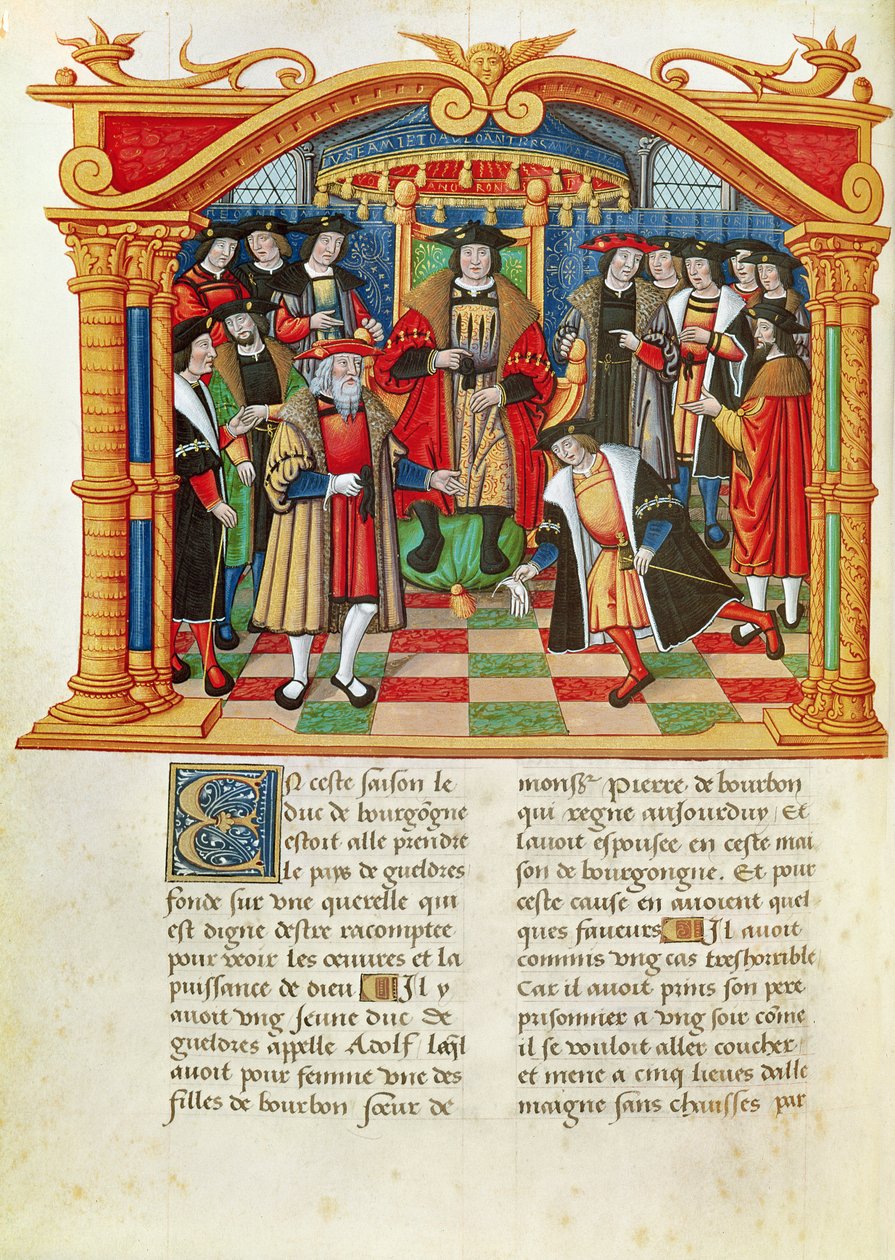 फिलिपिन्स के संस्मरणों (1445-1509) से सुश्री 18 fol.99v Adolphe de Guield द्वारा फ्रेंच स्कूल