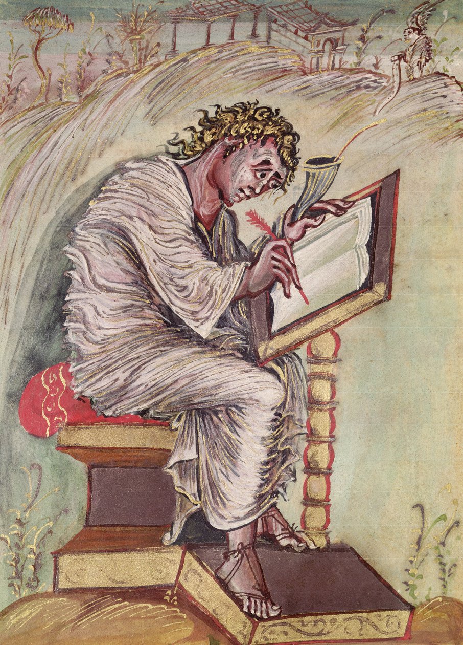 एबो गोस्पेल्स से सुश्री 1 फॉल.18 वी सेंट मैथ्यू, c.816-835 द्वारा फ्रेंच स्कूल