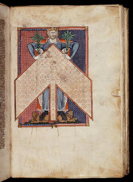 Ms. 262, f.71r: ट्री ऑफ कॉन्सैंग्युनिटी फ्रॉम ग्रेटियन्स डिक्रेटम, c.1300 (वेल्लम) द्वारा फ्रेंच स्कूल