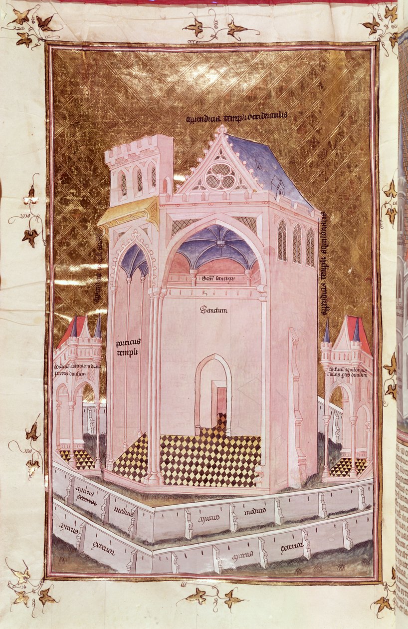 सुश्री 292 टोम 3 fol.214v यरूशलेम के मंदिर, निकोलस डी लियर द्वारा पोस्टाइल सुर ला बाइबिल से द्वारा फ्रेंच स्कूल