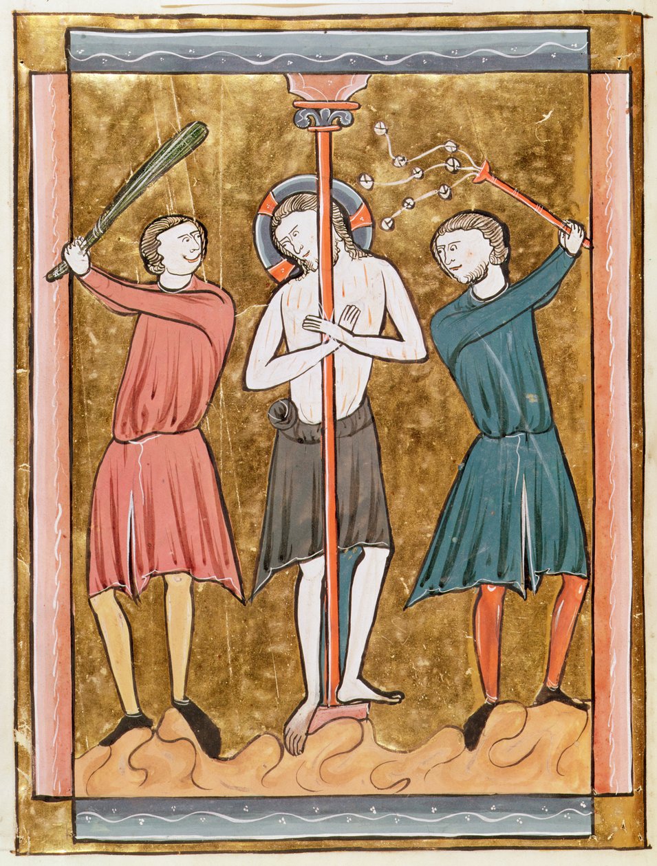 मिस 3016 fol.17v फ्लैगेलेशन, सोसिएटर से पेरिस अस द्वारा फ्रेंच स्कूल