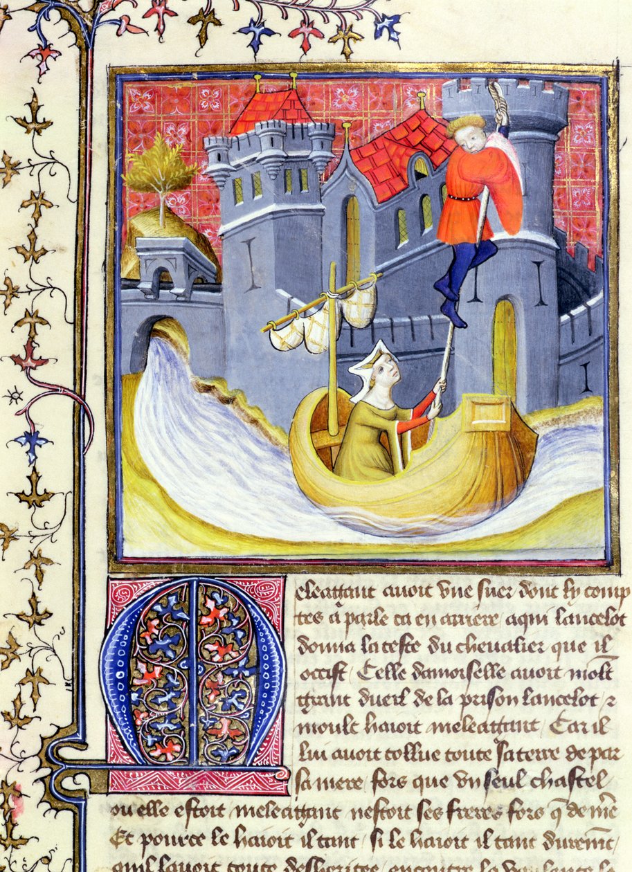 सुश्री 3480 नाइट एक महिला की मदद से महल से भागकर, Livre de Messire Lancelot du Lac से द्वारा फ्रेंच स्कूल
