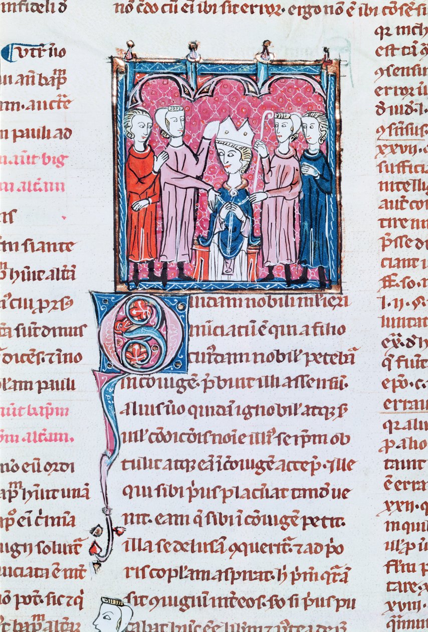 सुश्री 372 fol.158v एक बिशप का उत्साह, डीक्रेट्स डी ग्रैटियन से द्वारा फ्रेंच स्कूल