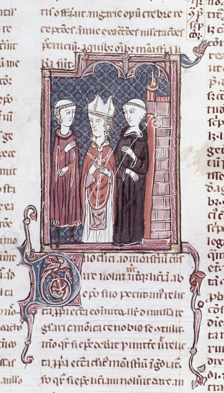 सुश्री 373 fol.51v ए मोंक, एक बिशप और एक मठाधीश, Decrets de Gratien से द्वारा फ्रेंच स्कूल