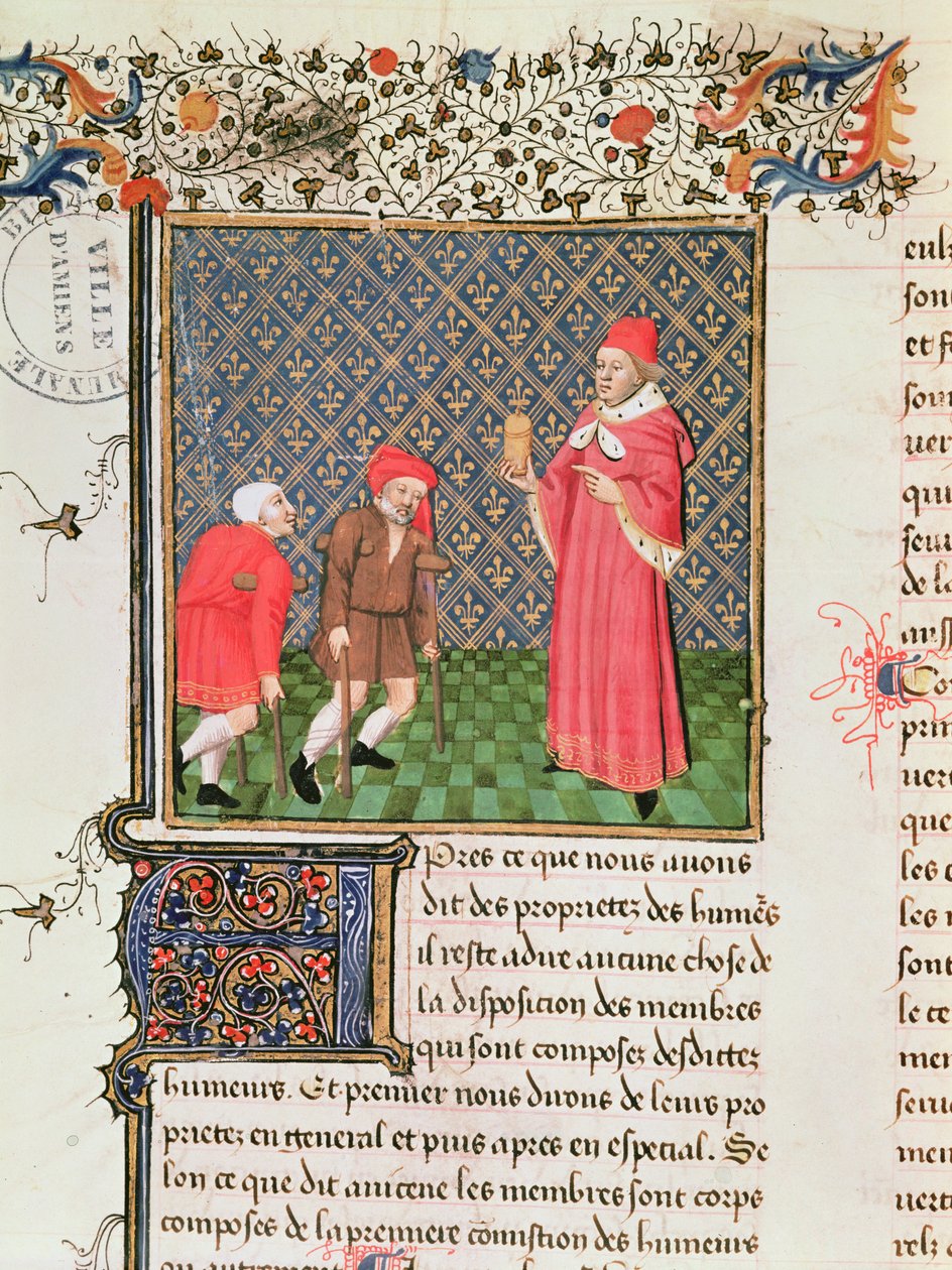 सुश्री 399 fol.35v भिखारी, बर्थेलेमी अंग्रेजी द्वारा संपत्ति बुक से द्वारा फ्रेंच स्कूल