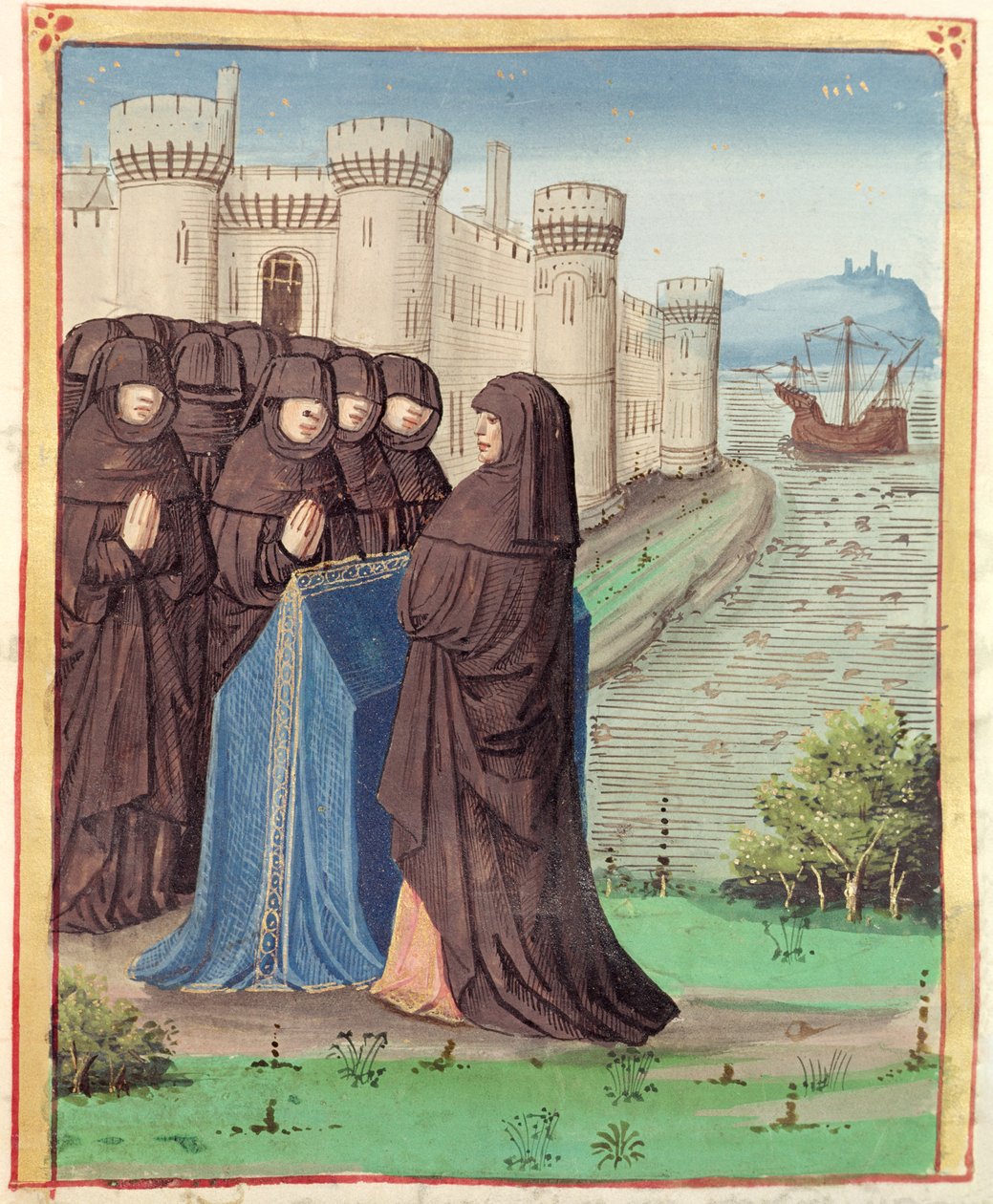 सुश्री 493 fol.142 डिडोस का अंतिम संस्कार, विर्जिल द्वारा सेनेग से, सर्वियस द्वारा टिप्पणी के साथ, 1469 द्वारा फ्रेंच स्कूल