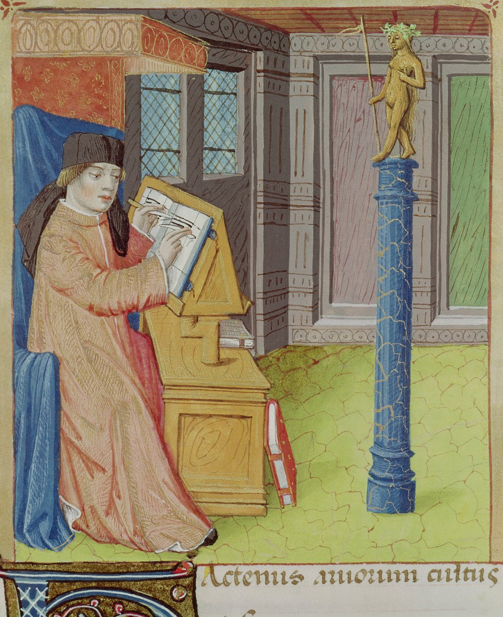 सुश्री 493 fol.29r आर्टगिस से पहले वर्जिल लेखन, विर्जिल द्वारा जॉर्जिक्स से (70-19 ई.पू.) सर्वियस द्वारा टिप्पणी के साथ, 1469 द्वारा फ्रेंच स्कूल