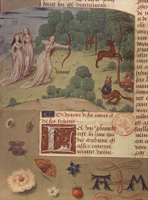 सुश्री फादर 9197 fol.140v डायना शिकार, बुक ऑफ लव चेस (वेल्लम) से द्वारा फ्रेंच स्कूल