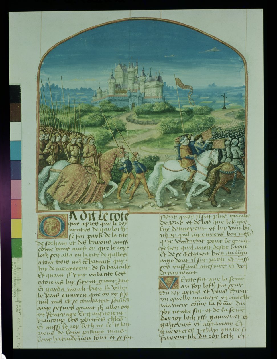रॉबर्ट डी बोरन द्वारा मर्लिन की कहानी से सुश्री फ्रा 91 फोल.81v पेज, c.1482-89 द्वारा फ्रेंच स्कूल