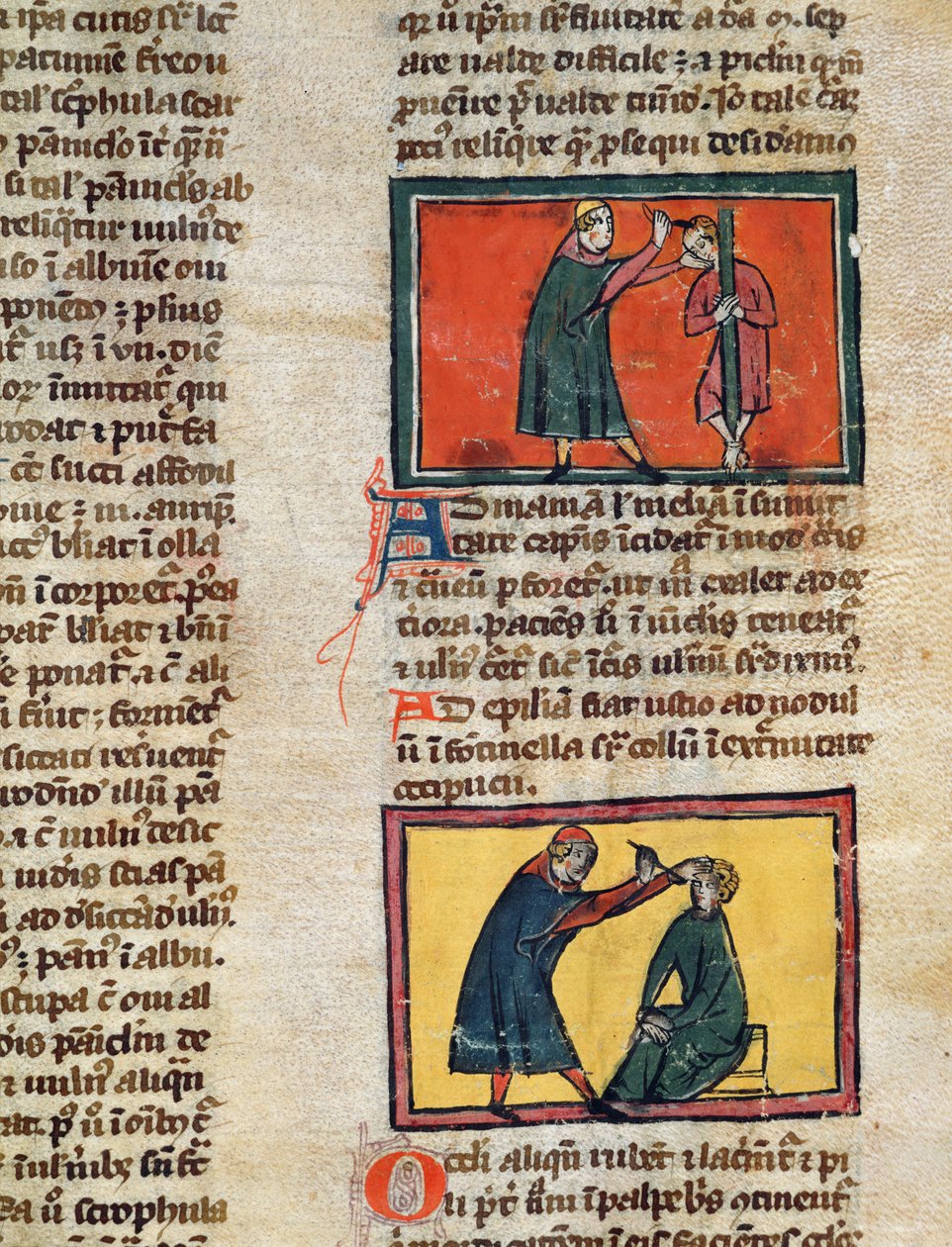 Ms H 89 fol.3 डॉक्टरों ने बीमारों का इलाज करते हुए, बुक ऑफ सर्जरी के एक संस्करण से रोजियर डी सालर्न द्वारा लिखा द्वारा फ्रेंच स्कूल
