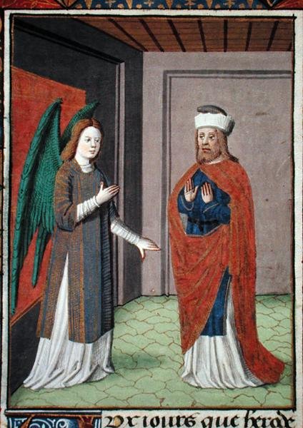 सुश्री हंटर 368 f.17v एंजेल, c.1460 (वेल्लम) द्वारा फ्रेंच स्कूल