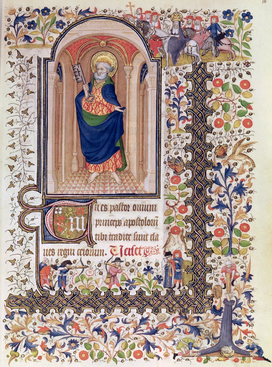 Ms Lat 156b Fol.167 सेंट पीटर, मार्गुएराइट के घंटों से dOrleans, c.1426 द्वारा फ्रेंच स्कूल