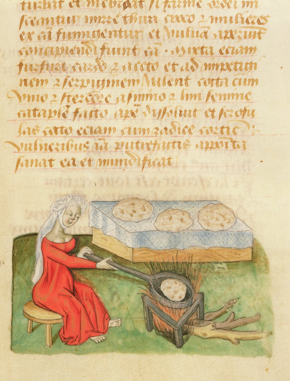 सुश्री Dioscorides fol.142r बेकिंग बन्स द्वारा डी जड़ी बूटियों द्वारा फ्रेंच स्कूल