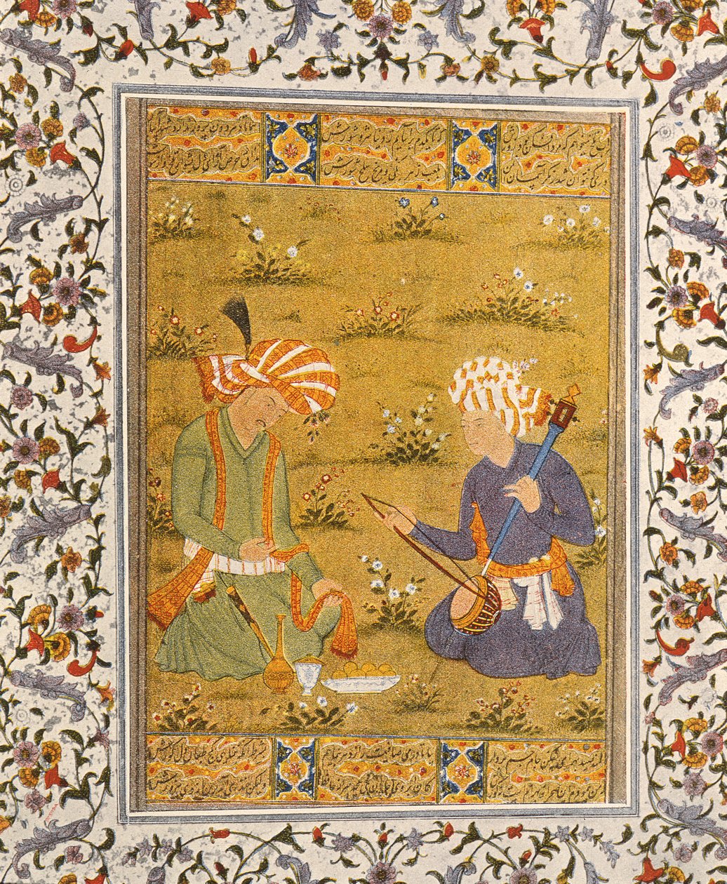संगीतकार, द अरेबियन नाइट्स के लिए चित्रण, 1895 (रंग उत्कीर्णन) द्वारा फ्रेंच स्कूल