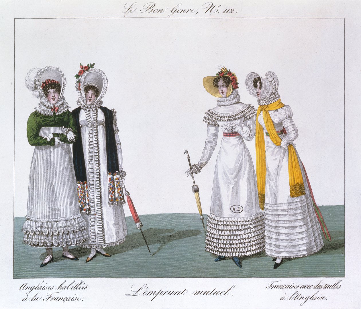 म्यूचुअल बॉरिंग, श्रृंखला से श्रृंखला ले बॉन शैली, c.1810 द्वारा फ्रेंच स्कूल