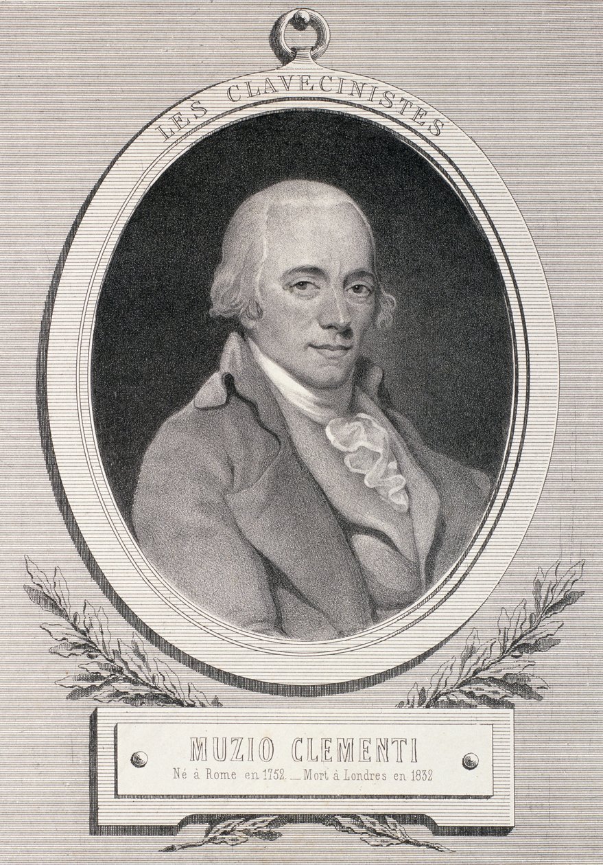 मुजियो क्लेमेंटी (1752-1832) अल्फ्रेड लेमोइन द्वारा उत्कीर्ण द्वारा फ्रेंच स्कूल