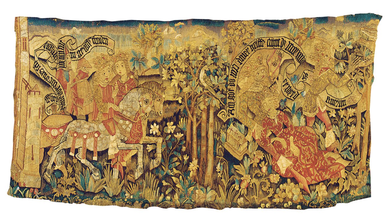 पौराणिक टेपेस्ट्री टुकड़ा, स्ट्रासबर्ग, c.1470-80 द्वारा फ्रेंच स्कूल