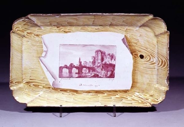 ट्राइड लेविल प्रिंट, 1774 (सिरेमिक) के साथ निडरविलर प्लेट द्वारा फ्रेंच स्कूल