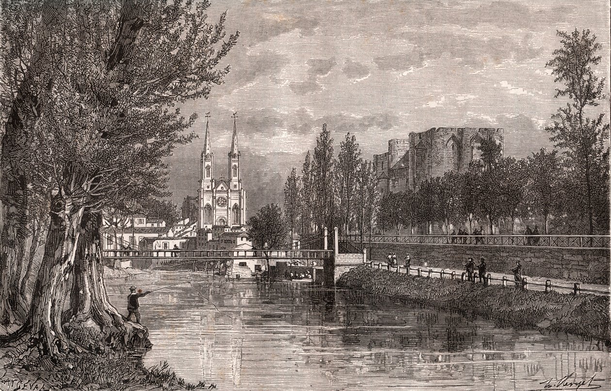 Niort - Deux-Sevres - VA माल्ट-ब्राउन द्वारा "इलस्ट्रियस फ़्रांस: भूगोल, इतिहास, सांख्यिकीय प्रशासन" में उत्कीर्णन। १८८४ द्वारा फ्रेंच स्कूल