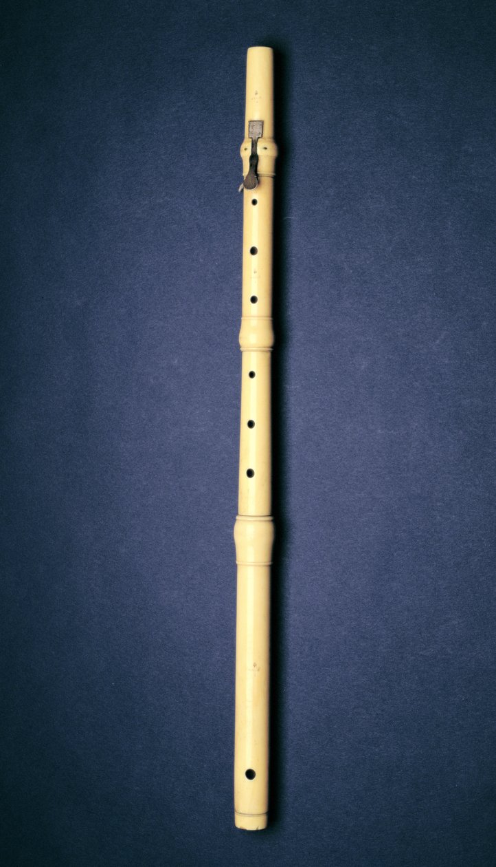 Naust, Paris, c.1725 द्वारा बनाई गई एक-कुंजी बांसुरी द्वारा फ्रेंच स्कूल