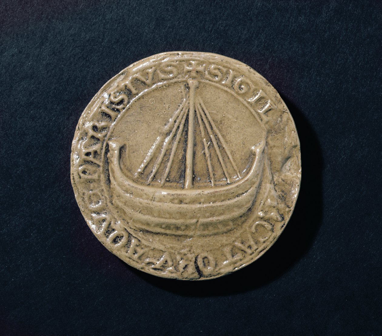 पेरिस शहर के सबसे पुराने जीवित मुहरों में से एक, c.1210 (मोम) द्वारा फ्रेंच स्कूल