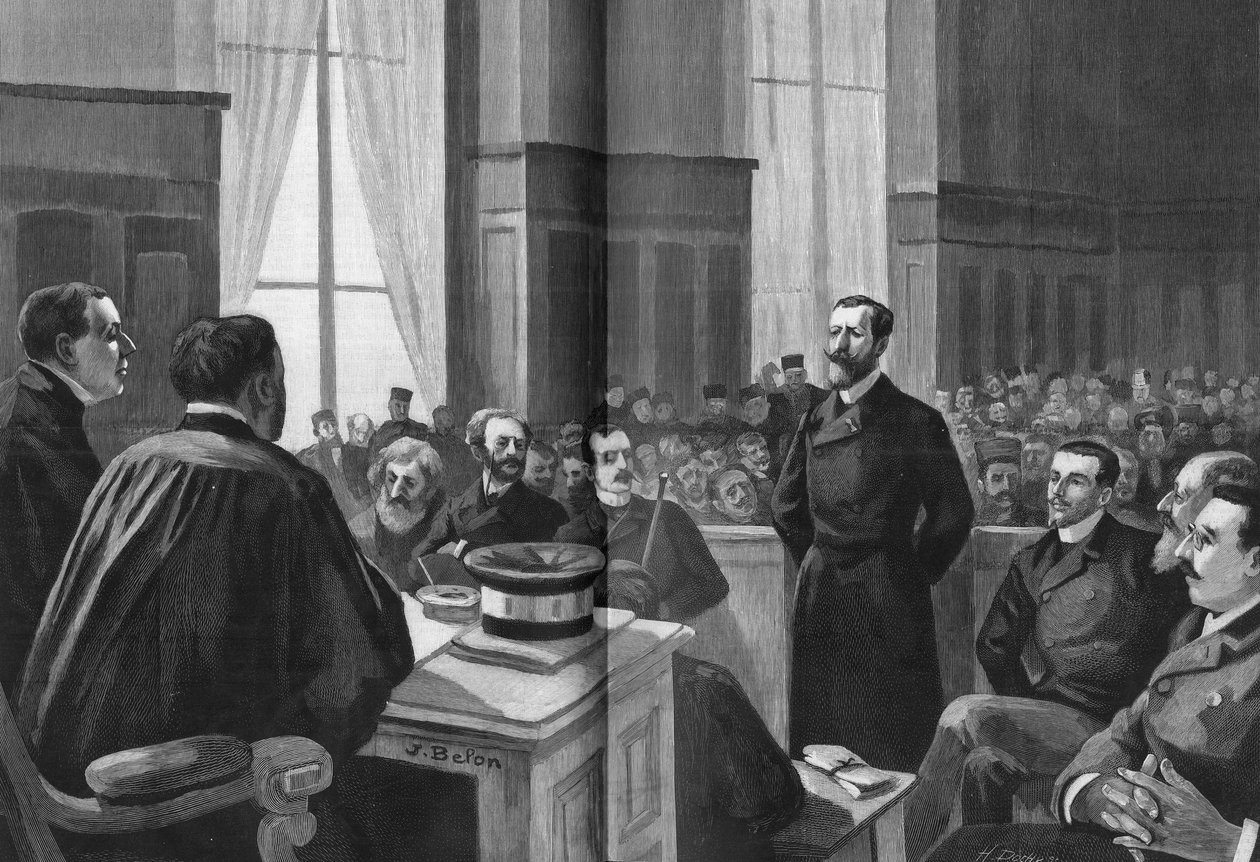 1889 में लीग ऑफ पैट्रियट्स की कार्यवाही का उद्घाटन। राष्ट्रपति जिलेट, नैक्वेट, लाइसेंट, लैगुएरे, डेरौलेडे, रिचर्ड, टर्क्वेट, गैलियन। द्वारा फ्रेंच स्कूल