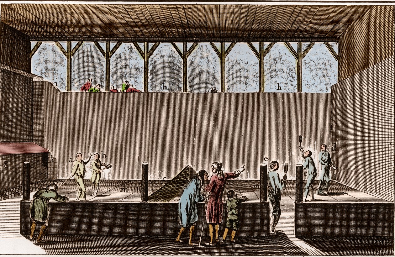 पॉलमेरी - गेम ऑफ पाम एंड स्नोशूइंग - ज्यू डे पॉम शॉर्ट - "" ला ग्रांडे एनसाइक्लोपीडी, या डिक्शननेयर रायसन डेस साइंसेज, डेस आर्ट्स एट डेस मेटियर्स ”(एनसाइक्लोपीडिया या डिक्शनरी ऑफ द साइंसेज, आर्ट्स एंड प्रोफेशन) डेनिस डाइडरोट (1713-1784) द्वारा )  द्वारा फ्रेंच स्कूल