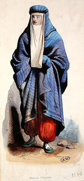 फ़ारसी महिला, c.1840 (कलर लिथो) द्वारा फ्रेंच स्कूल