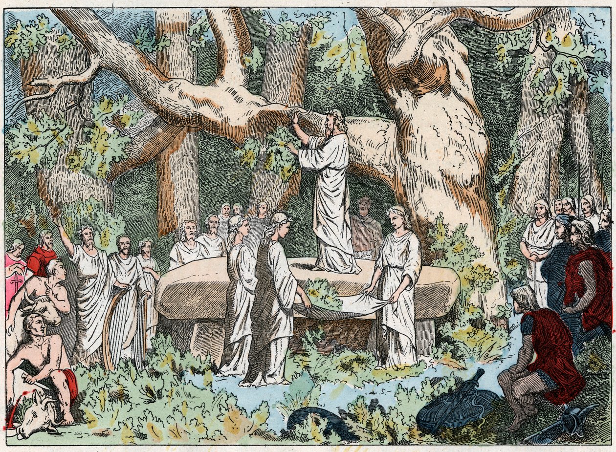 19वीं सदी के अंत में गॉल में ड्र्यूड्स से मिलेटलेट को चुनना (उत्कीर्णन) द्वारा फ्रेंच स्कूल