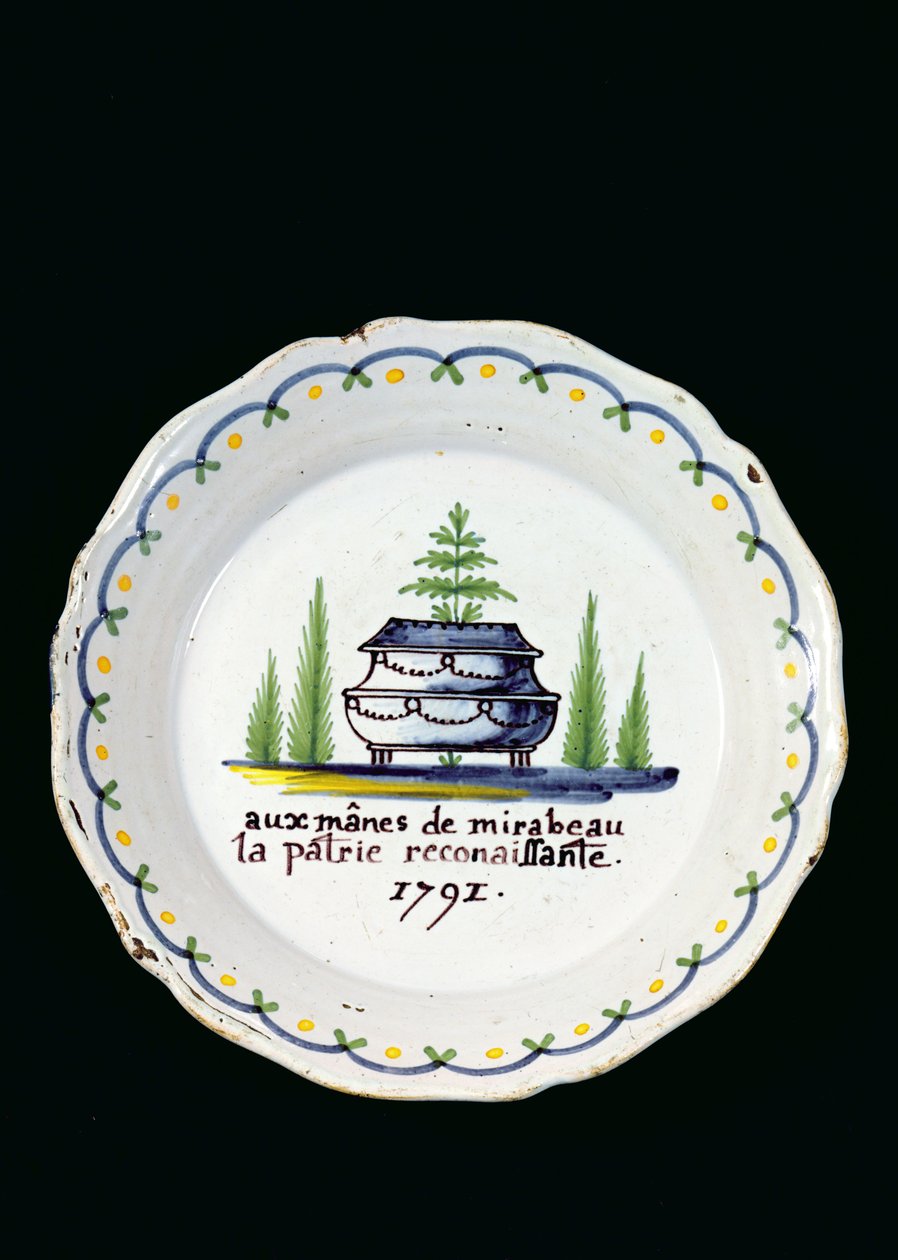 प्लेट, 1791 (सिरेमिक) द्वारा फ्रेंच स्कूल