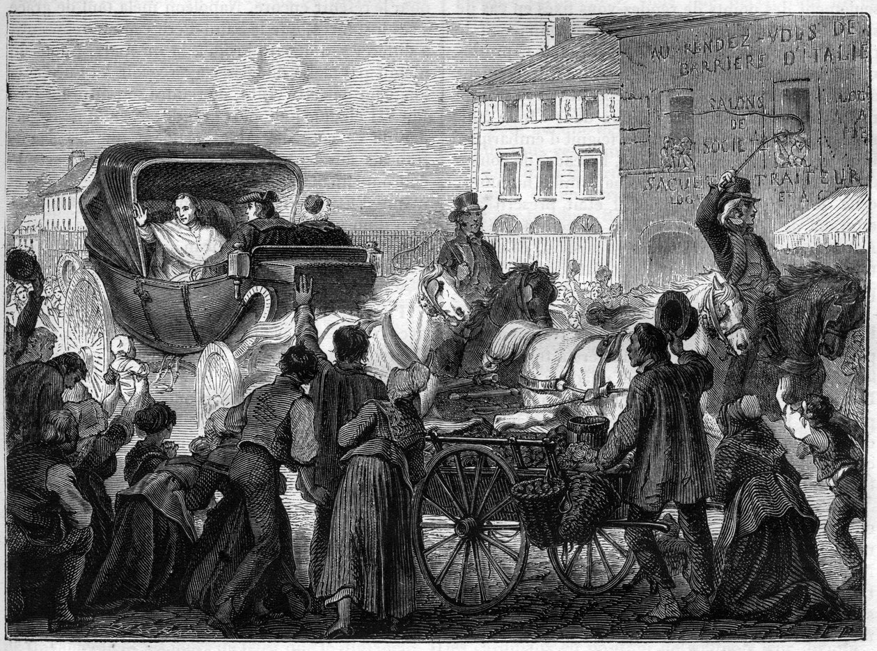 पोप पायस VII (PIO PIUS) (1742-1823) ने 4 अप्रैल को पेरिस छोड़ दिया द्वारा फ्रेंच स्कूल