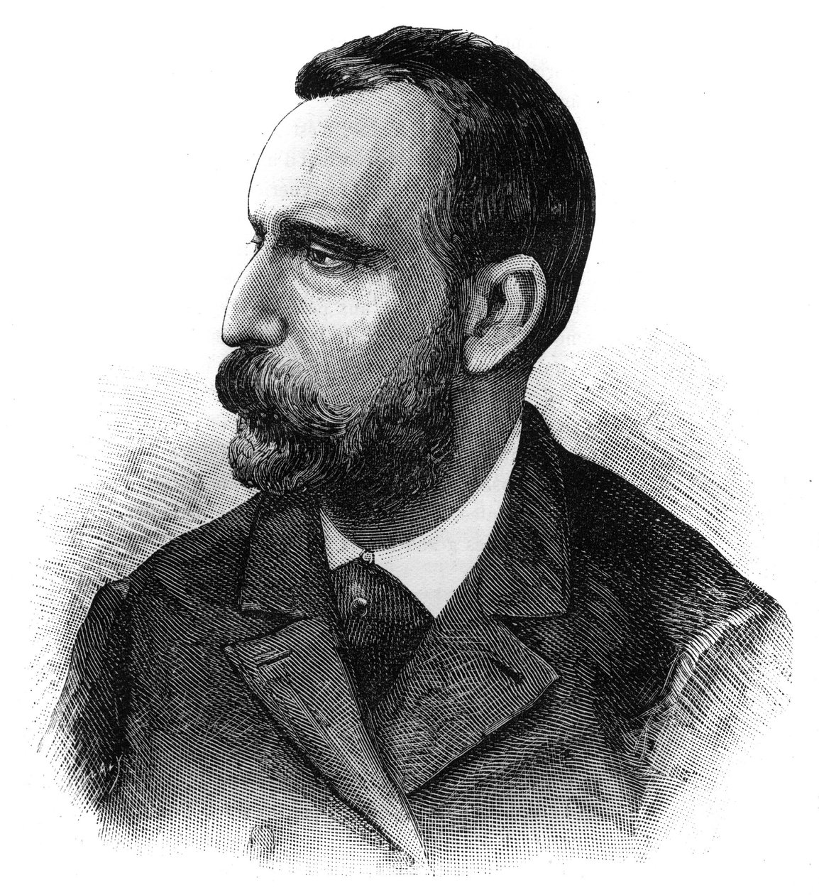 डॉक्टर Jaime Ferran y Clua (1852-1919), स्पेनिश बैक्टीरियोलॉजिस्ट, हैजा के खिलाफ टीके के खोजकर्ता का पोर्ट्रेट। "" ले मोंडे इलस्ट्रे "" में उत्कीर्णन द्वारा फ्रेंच स्कूल
