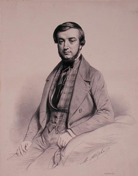 मैरी एलेक्जेंडर अलोफे (1812-83) (लिथो) द्वारा उकेरी गई एडोल्फ-क्लेयर लेकारपेंटियर का पोर्ट्रेट द्वारा फ्रेंच स्कूल