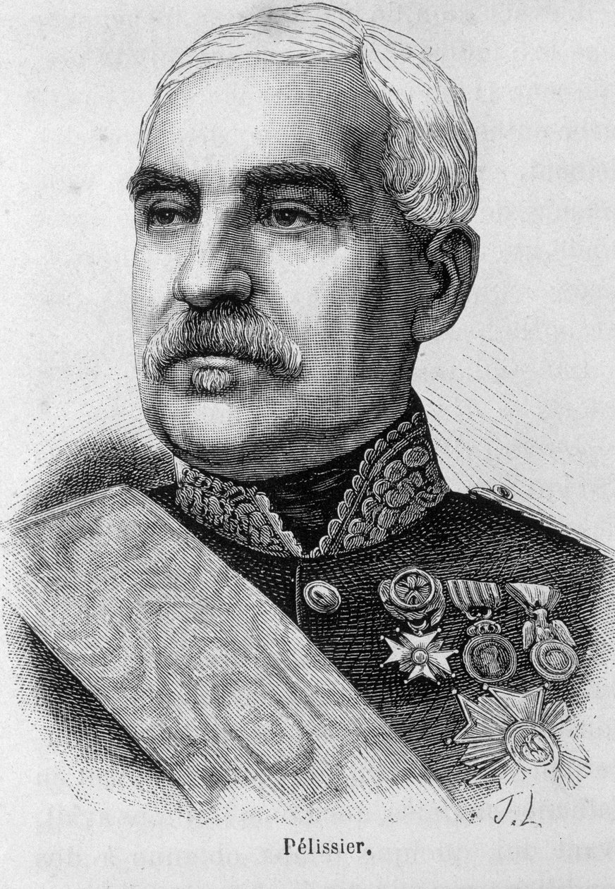 ऐमेबल जीन जैक्स पेलिसियर का पोर्ट्रेट, ड्यूक ऑफ मालाकॉफ (1794-1864), फ्रांसीसी सेना और फ्रांस का मार्शल - हेनरी मार्टिन द्वारा "" L'Histoire de France" में द्वारा फ्रेंच स्कूल