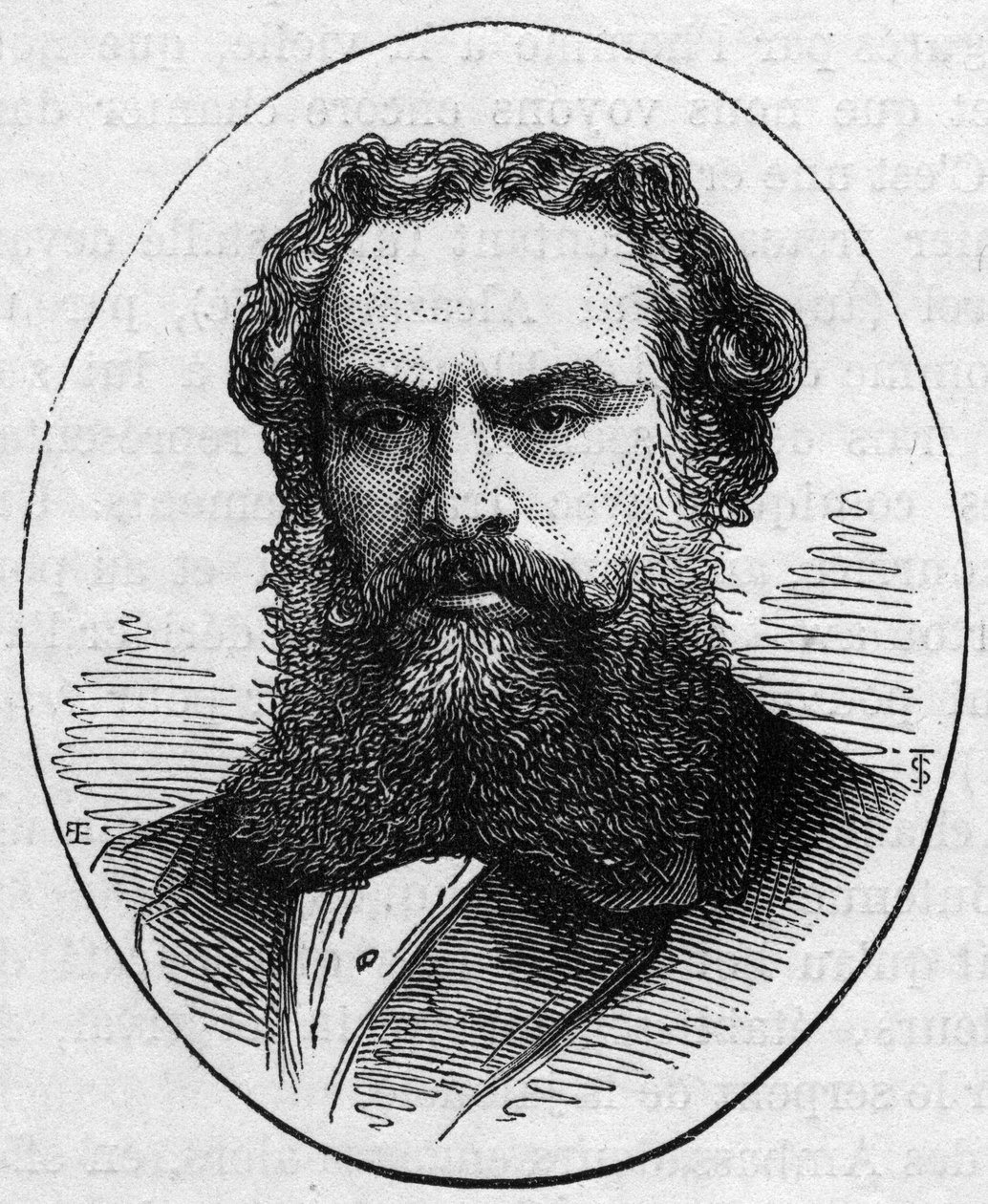 अलेक्जेंड्रे कैबनेल (1823-1889), फ्रांसीसी चित्रकार का पोर्ट्रेट। 2 मई 1874 को "" ले मोंडे इलस्ट्र्रे "" n ° 890 में उत्कीर्णन। द्वारा फ्रेंच स्कूल
